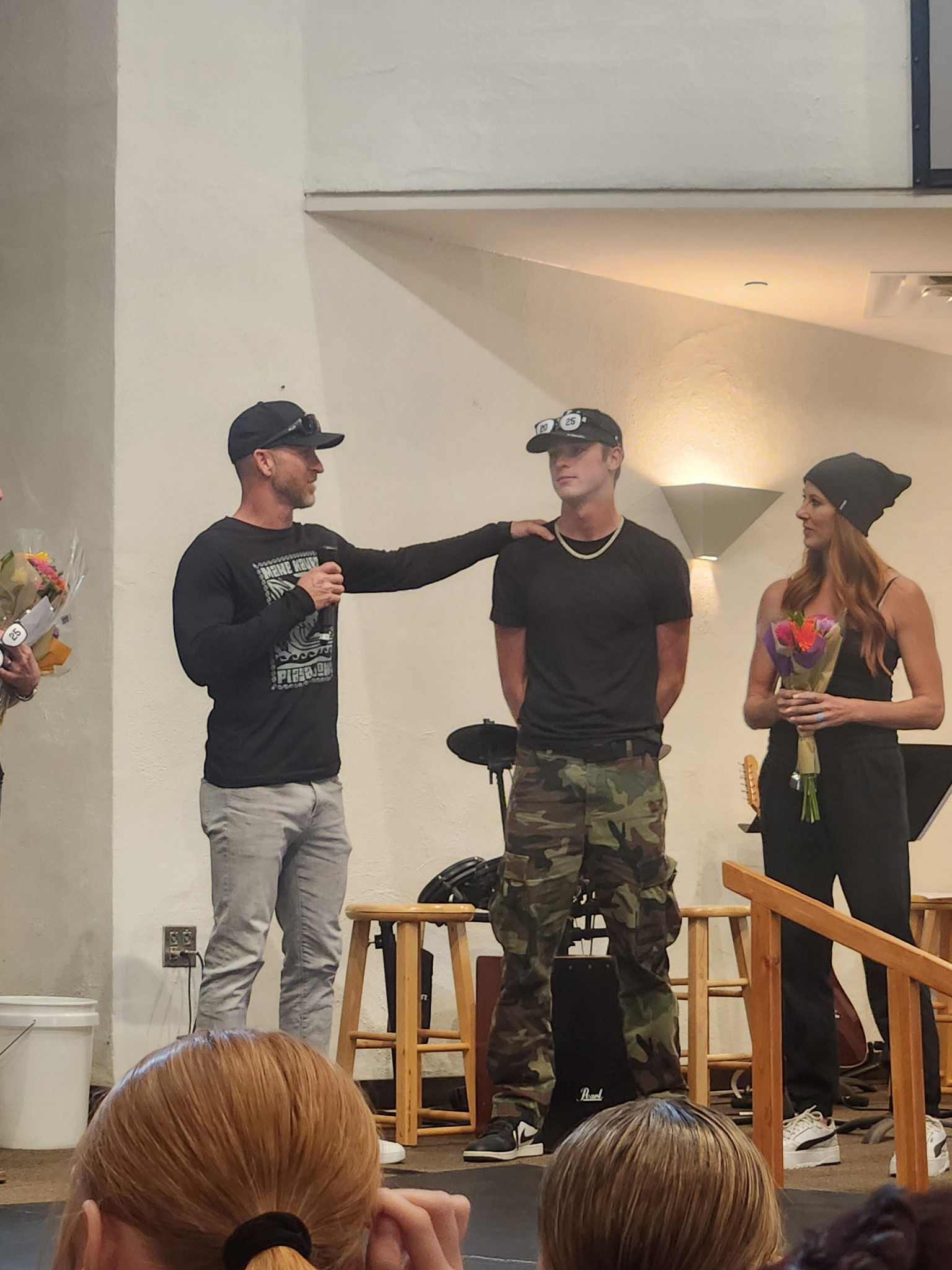 Mason and Kable at the homeschool co-op graduation talent show